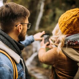 Man hikes with hearing aids